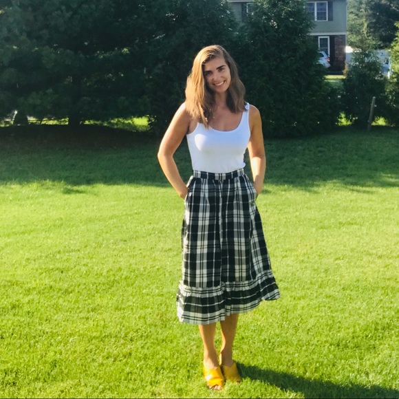 Lilli Diamond California Dresses & Skirts - 🌚2 FOR $12🌝 Vtg B/W Plaid Prairie Midi Skirt